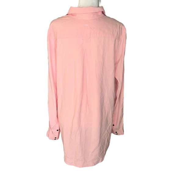 Tyler Boe Tina Silk Peach Blush Pink Tunic Blouse - L - Picture 6 of 10